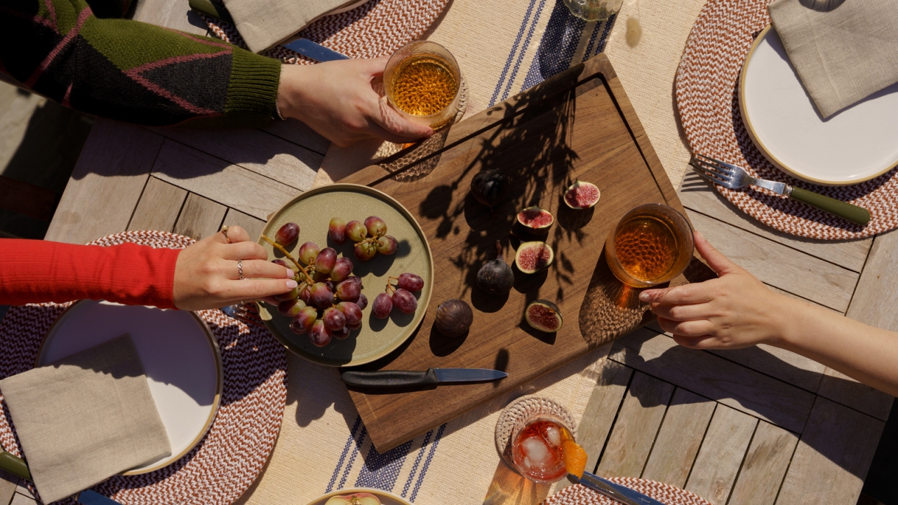 hands on table