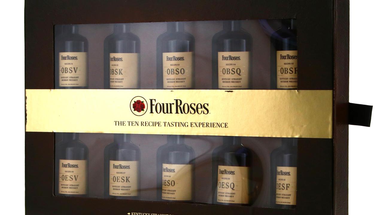 Four Roses Ten Recipe Tasting Experience Bourbon Miniature x 10 Whisky ...