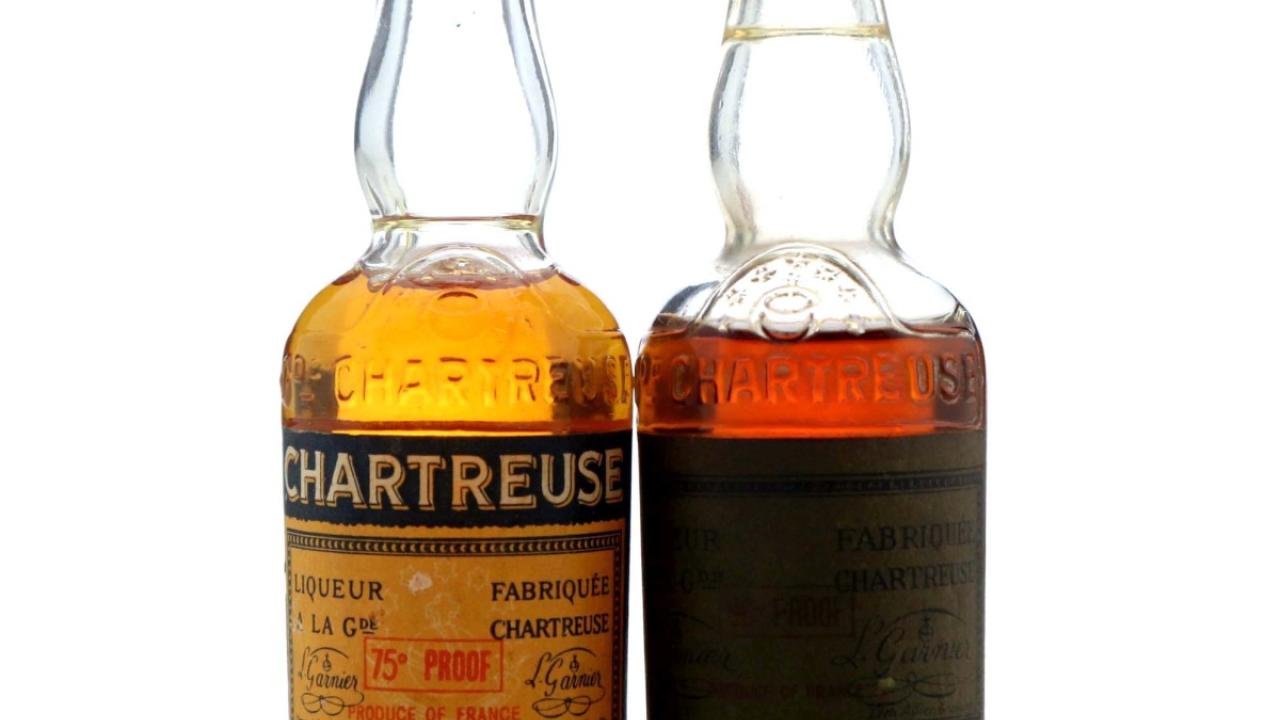 Chartreuse Voiron Yellow Label & Green Label Miniature x 2 circa 1960s ...