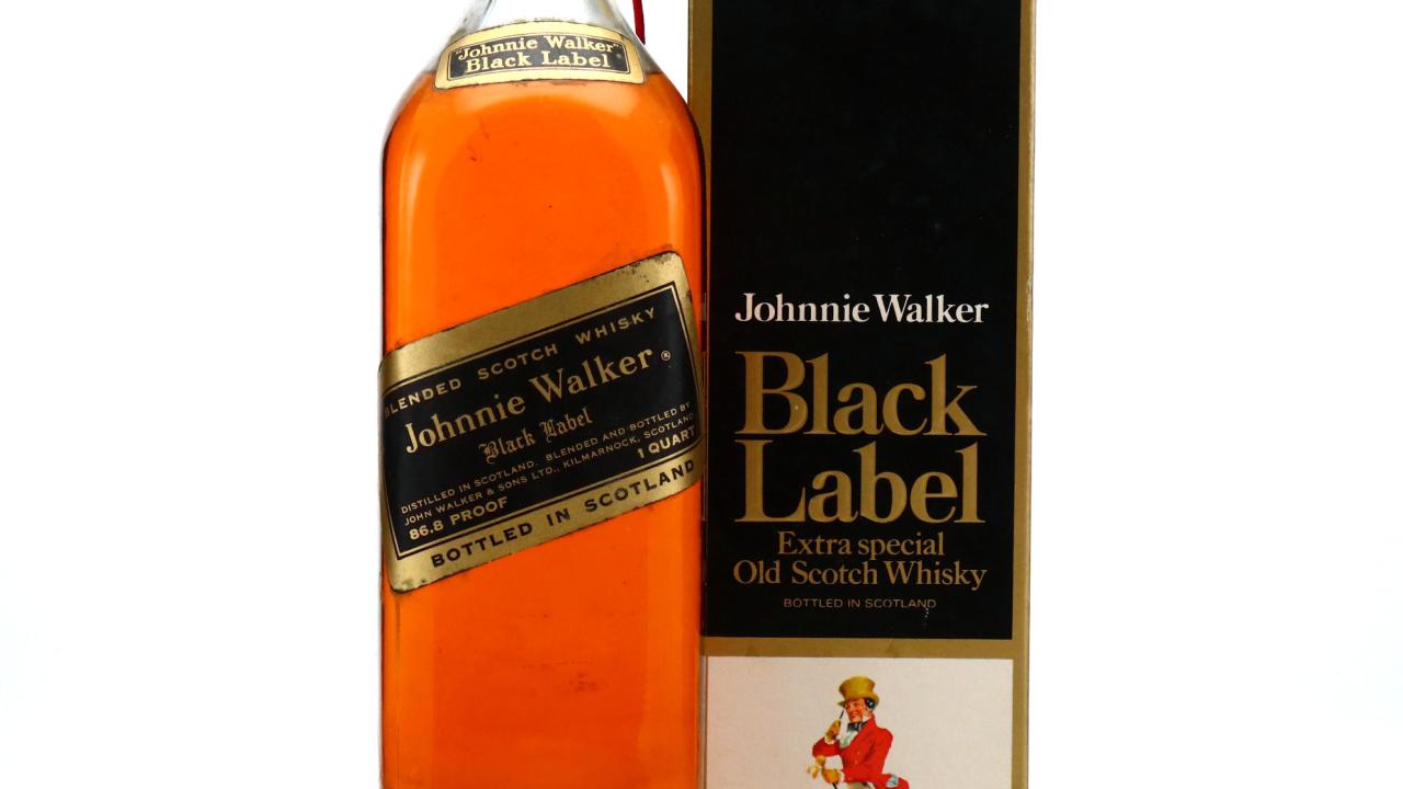Johnnie Walker Black Label 12 Year Old Quart 1960s Whisky | Whisky