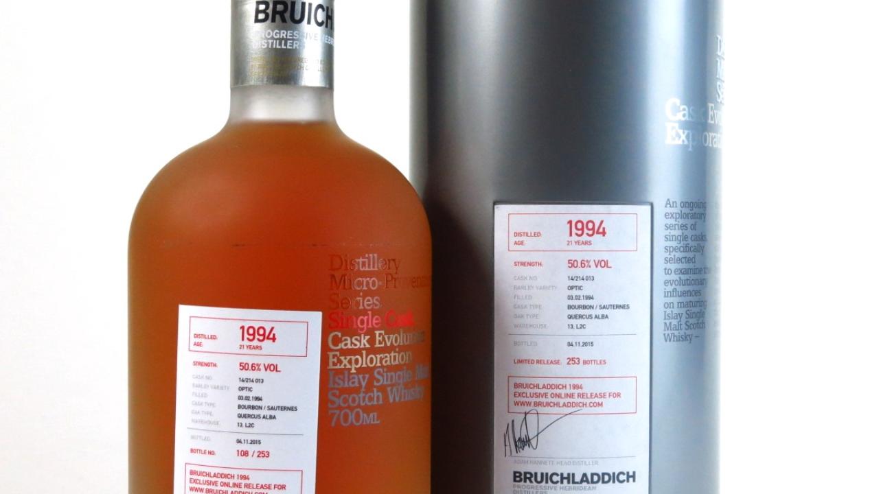 Bruichladdich 1994 Micro Provenance 21 Year Old / Signed Whisky ...