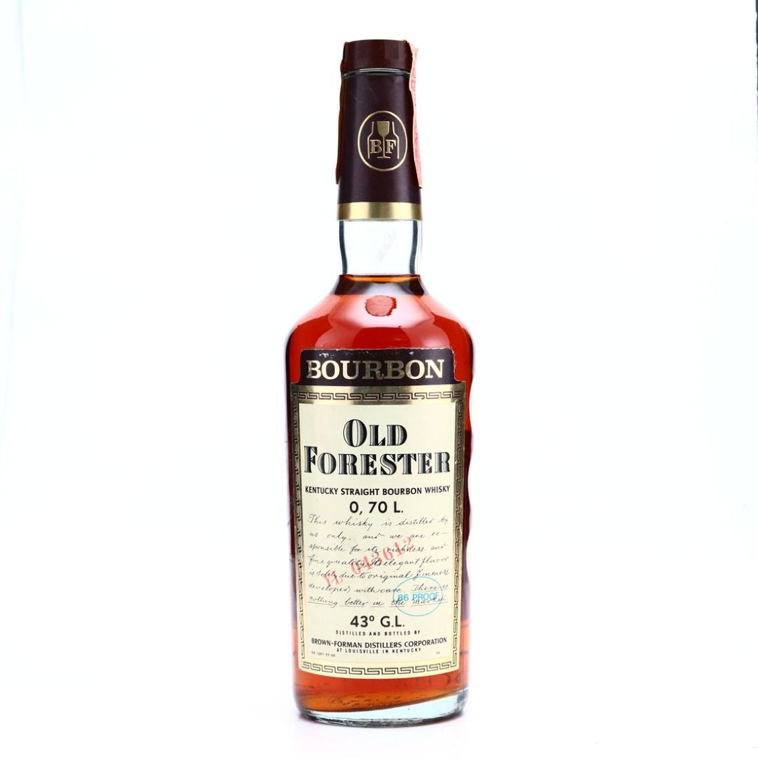 Old Forester Kentucky Straight Bourbon 86 Proof 1978 Whisky