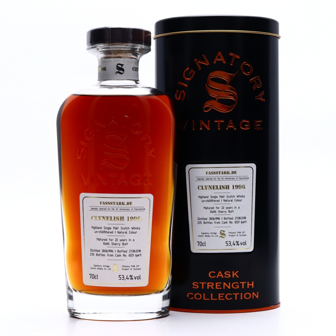 Clynelish 1996 Signatory Vintage 22 Year Old Cask Strength / Fassstark.de 1st Anniversary