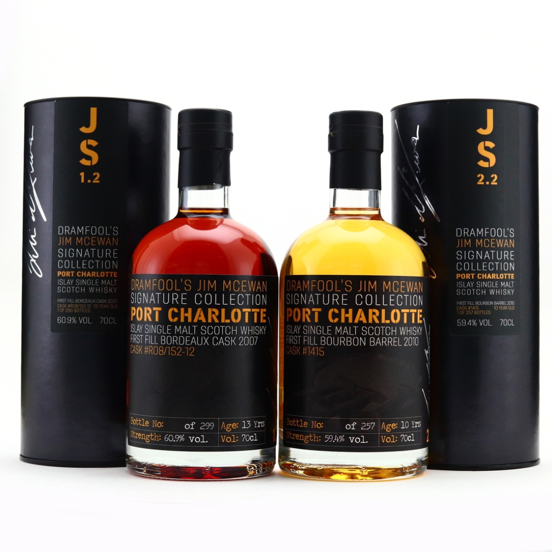 Port Charlotte Dramfool Jim McEwan Signature Collection 1.2 & 2.2 / Bottle #008
