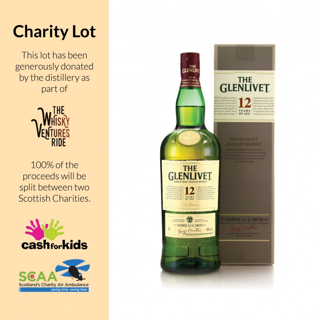 Glenlivet 12 Year Old 1 Litre pre-2019 - Charity Lot