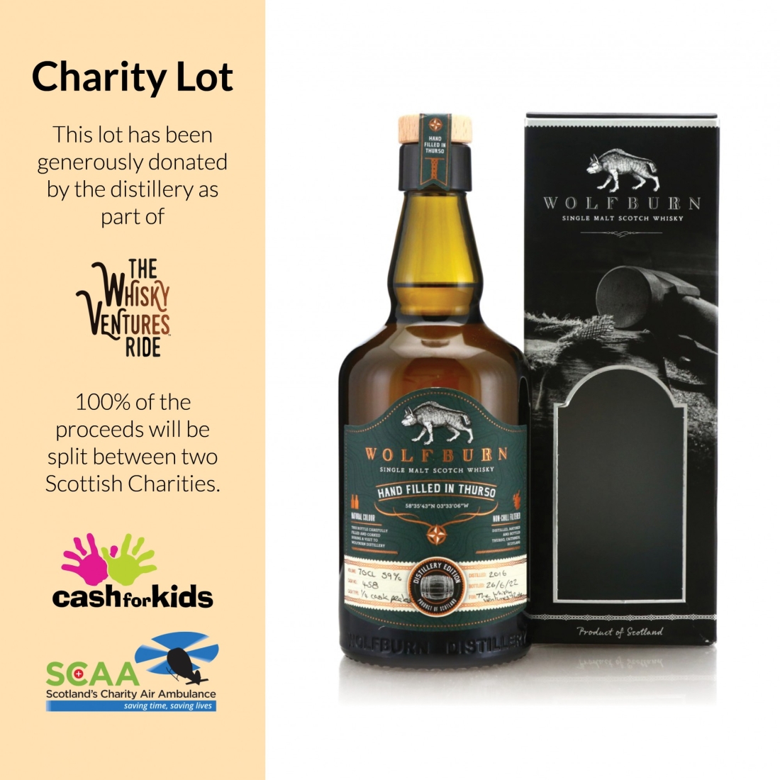 Wolfburn 2016 Hand Filled Cask #458 / Peated Quarter Cask - Charity Lot