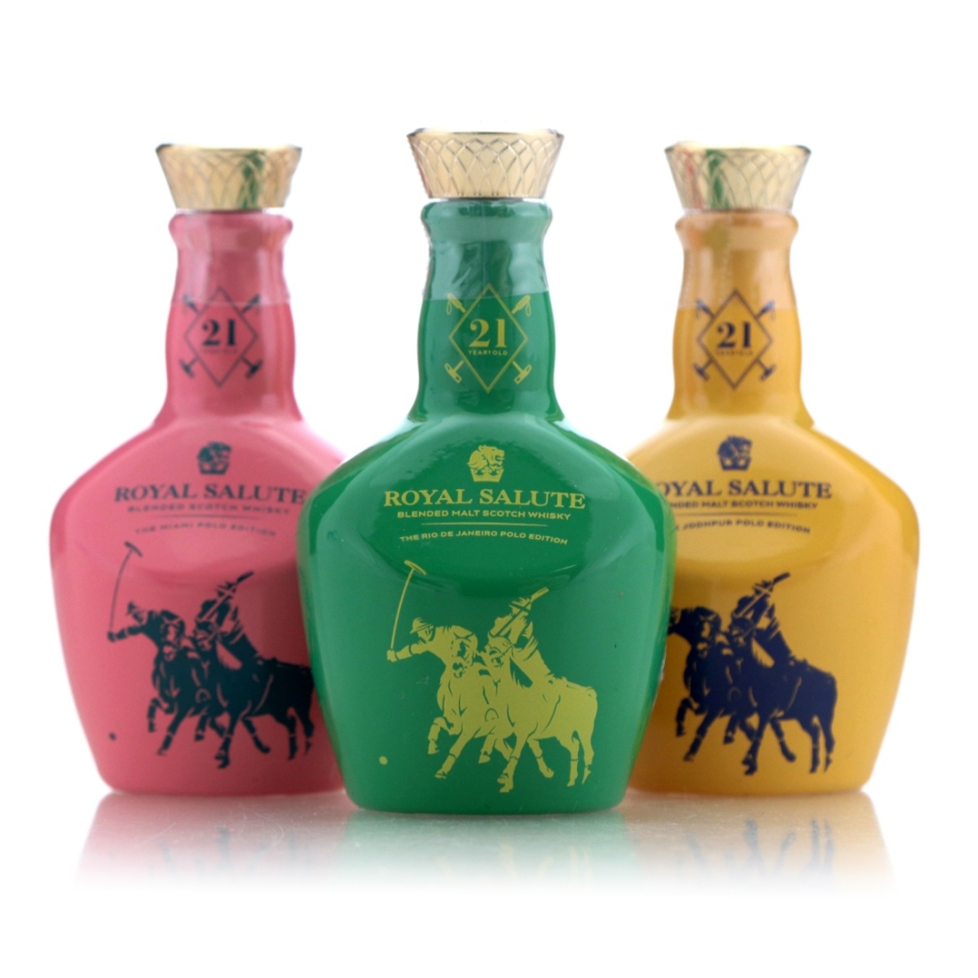 Image for Chivas Royal Salute 21 Year Old Miniature x 3 / Rio, Jodhpur & Miami Polo Editions