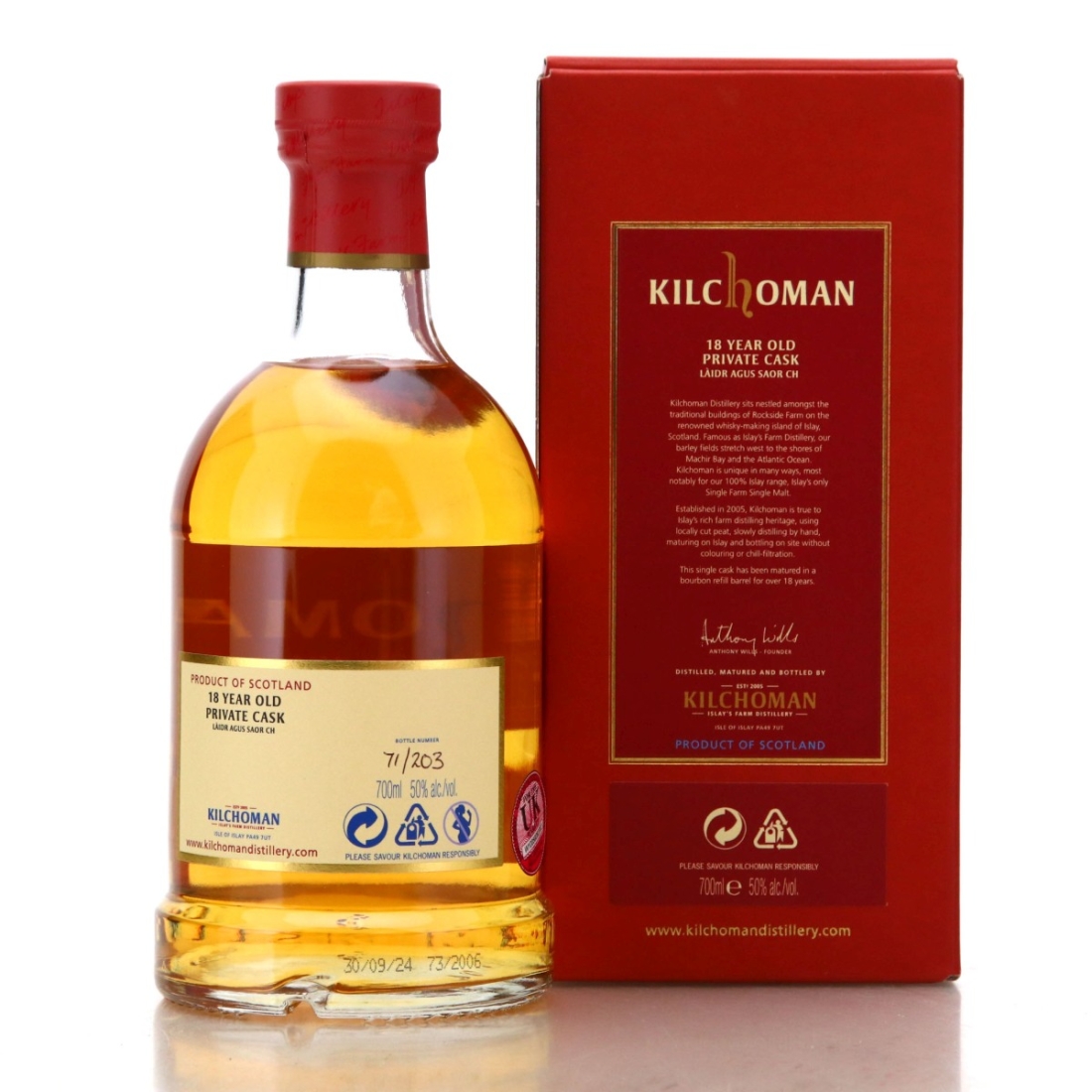 Image for Kilchoman 2006 Private Cask 18 Year Old