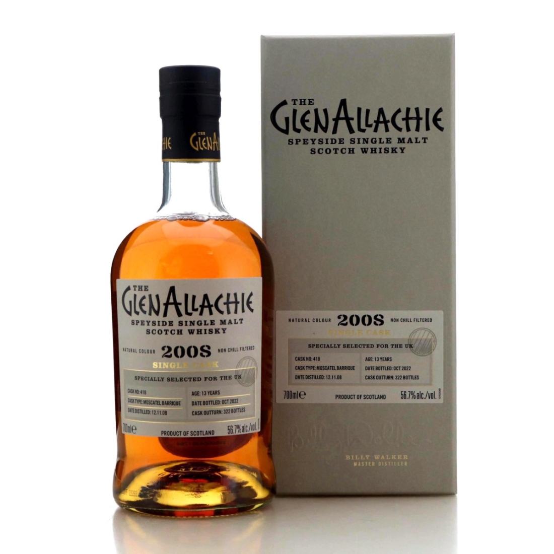 Image for Glenallachie 2008 Single Moscatel Barrique 13 Year Old #418 / UK