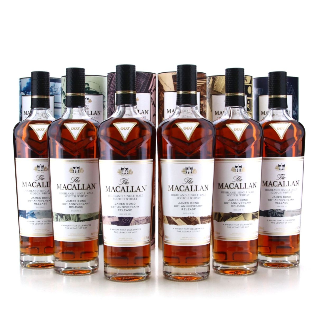 Image for Macallan James Bond 60th Anniversary Release x 6 / Decade 1-6
