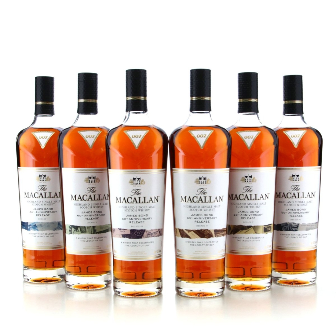 Image for Macallan James Bond 60th Anniversary Release x 6 / Decade 1-6