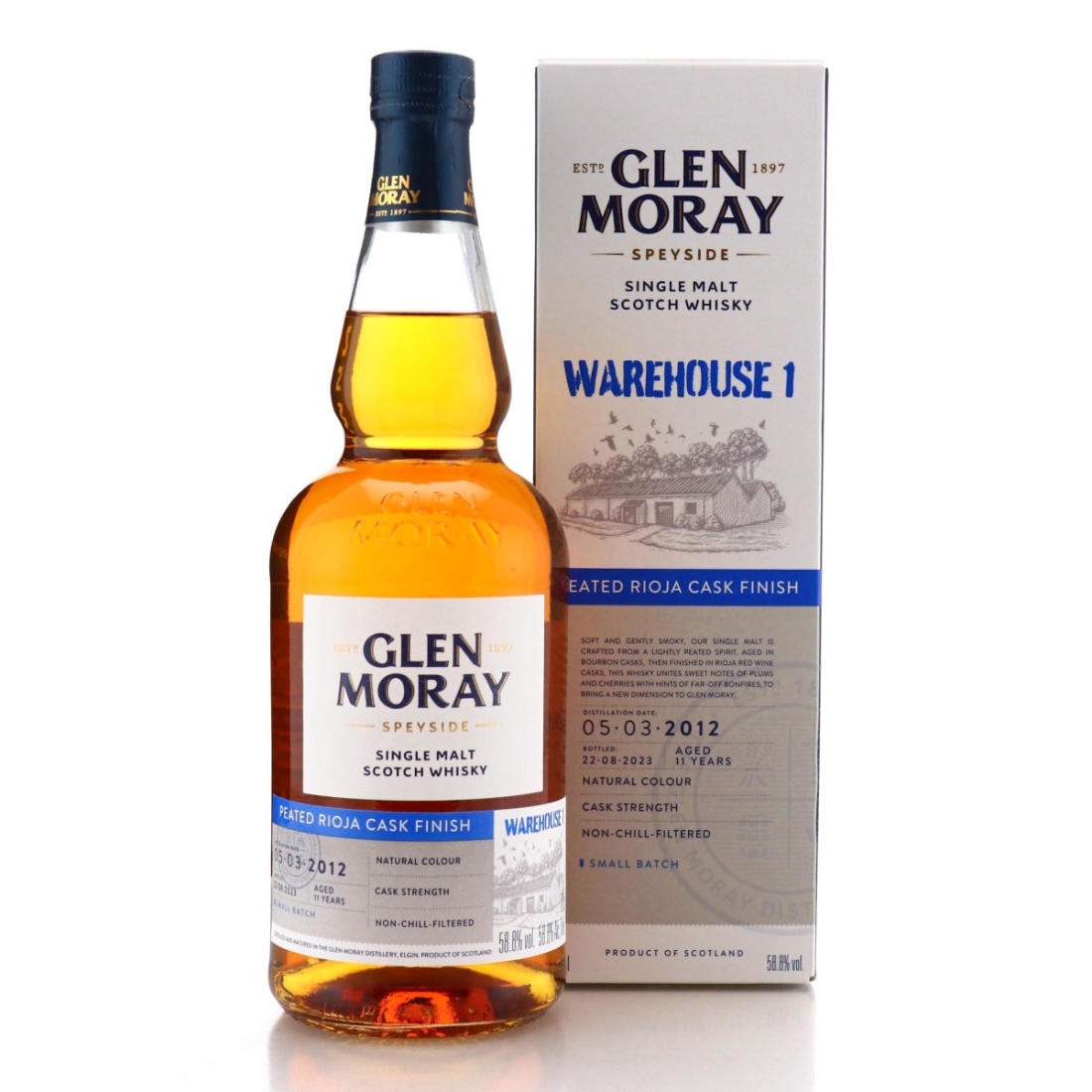 Image for Glen Moray 2012 Warehouse 1 Peated Rioja Cask Finish 11 Year Old