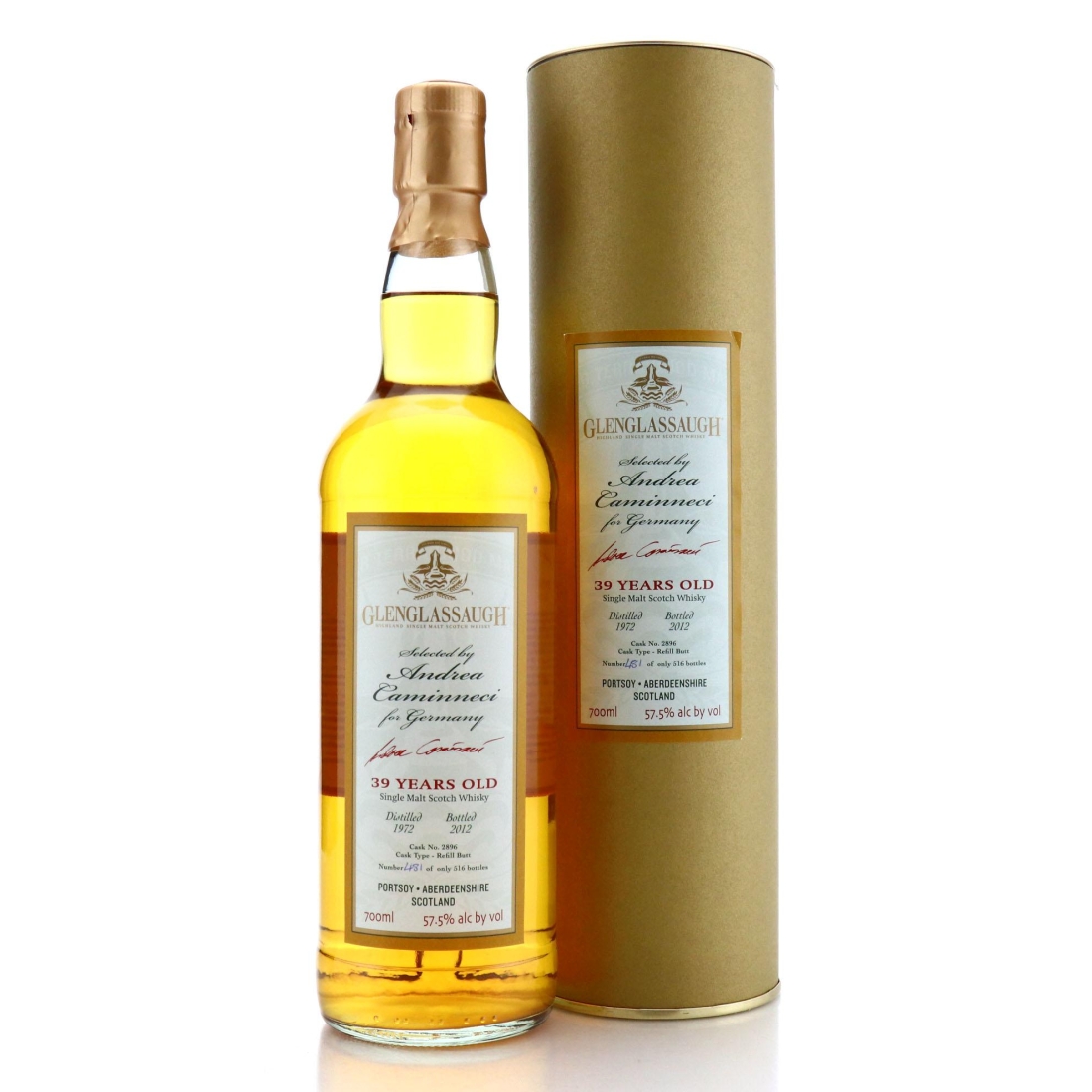 Image for Glenglassaugh 1972 Single Cask 39 Year Old #2896 - Andrea Caminneci