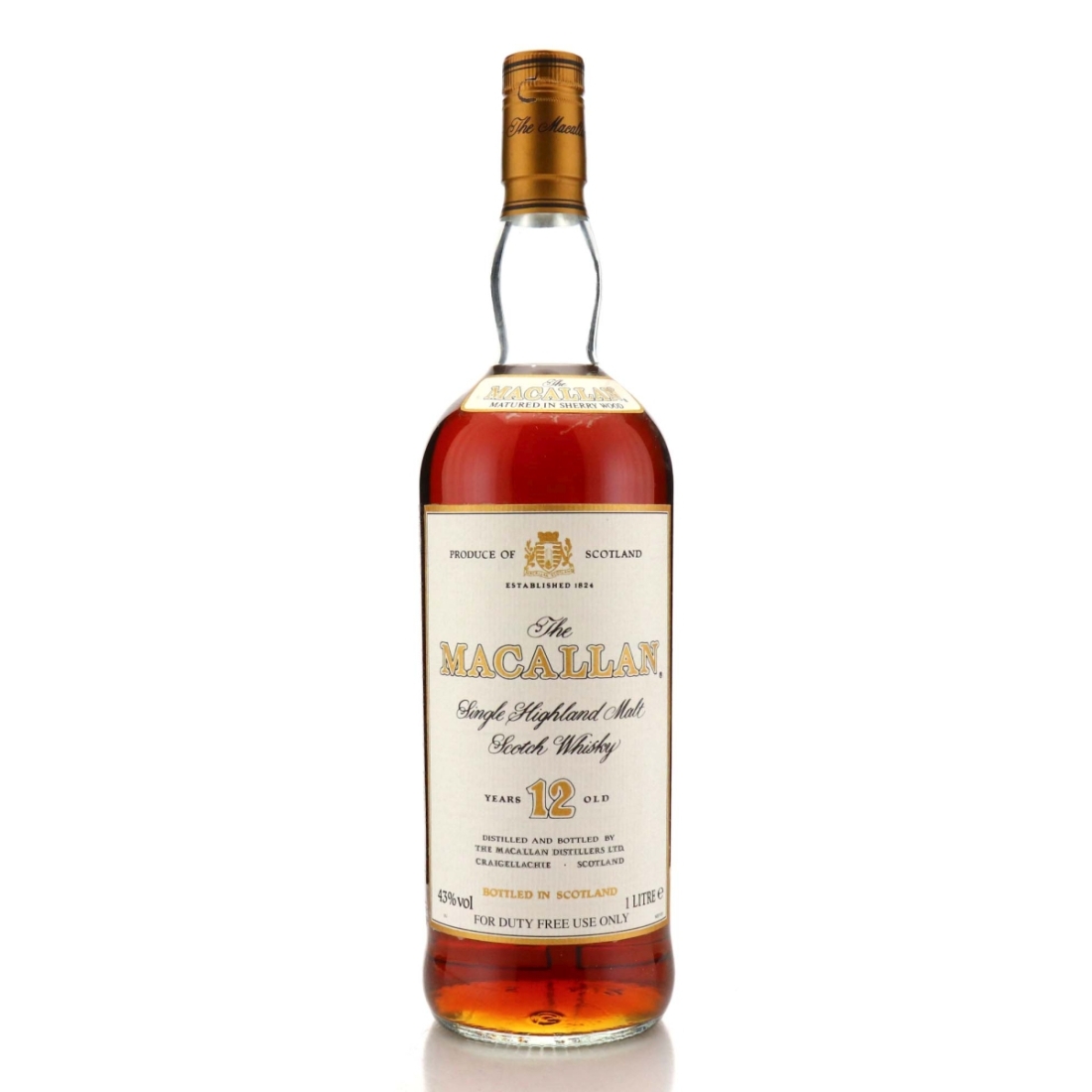 Image for Macallan 12 Year Old 1 Litre 1990s / Duty Free