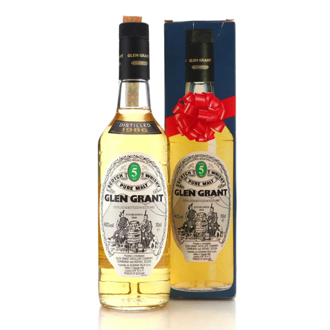 Glen Grant 1986 5 Year Old Seagram Italia Import
