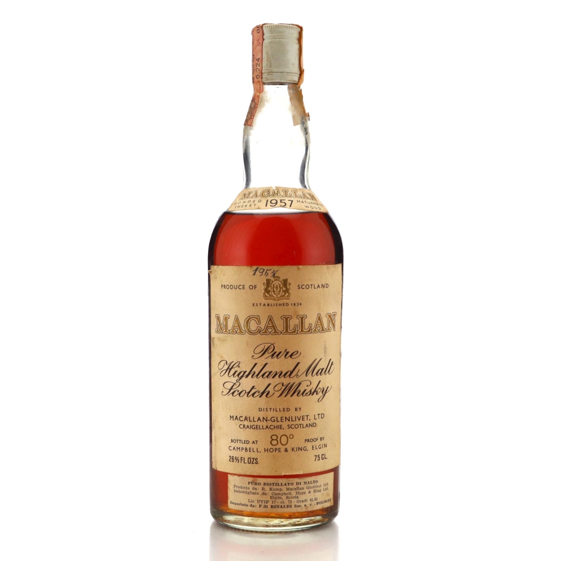 Image for Macallan 1957 Campbell, Hope and King 80 Proof​ / Rinaldi Import