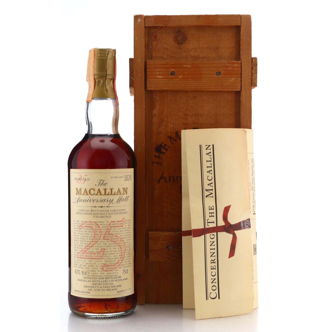 Image for Macallan 1958 Anniversary Malt 25 Year Old / Giovinetti Import
