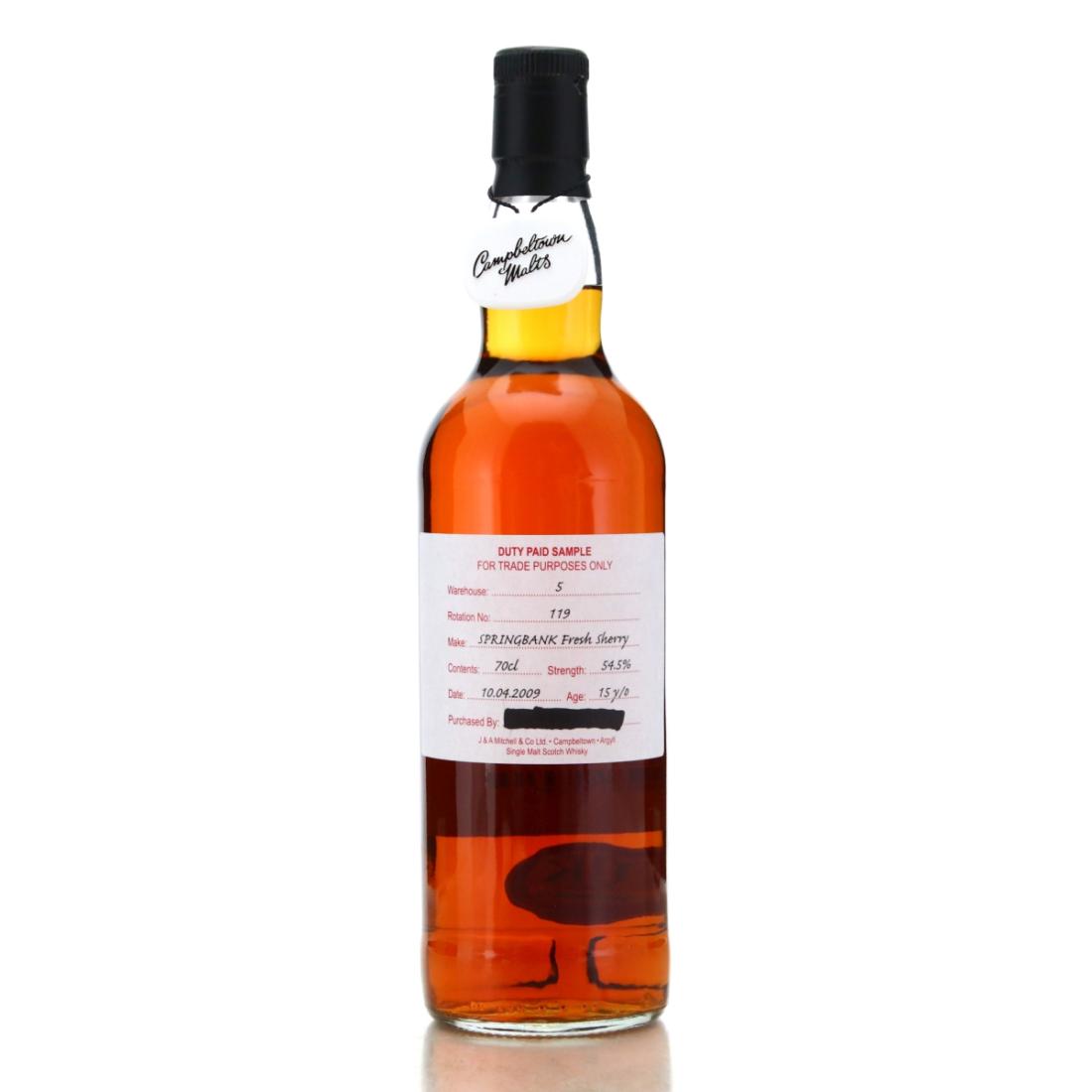 Image for Springbank 2009 Duty Paid Sample 15 Year Old - Fresh Sherry