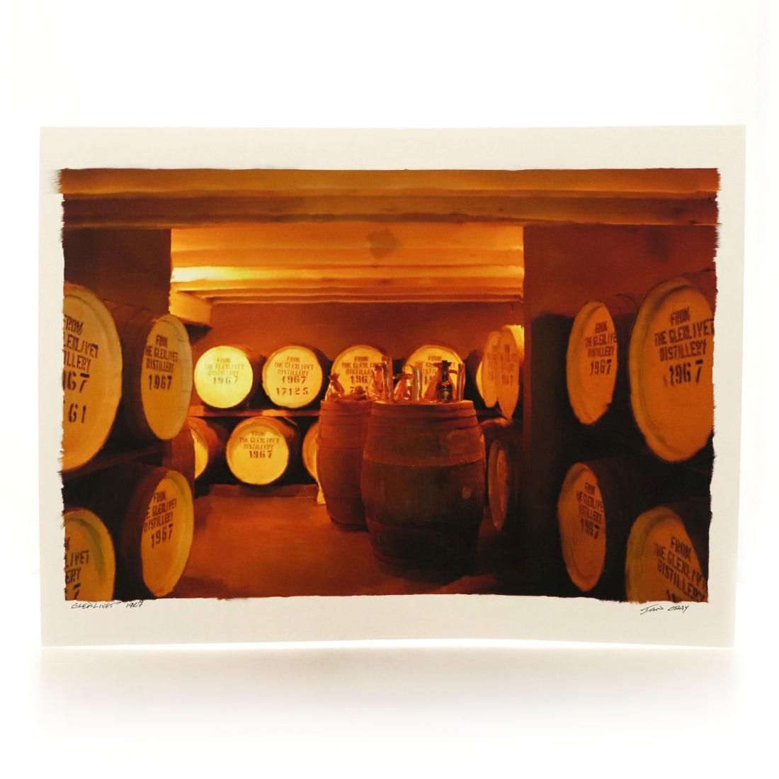 Print Glenlivet Distillery 1967 Signed By Ian Gray