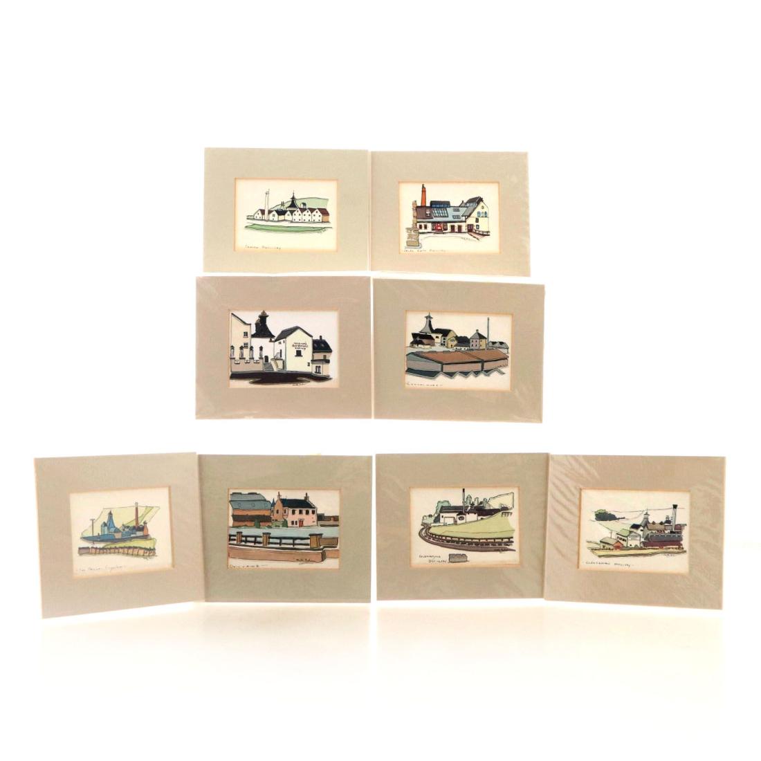 Print Scottish Malt Whisky Distilleries Prints by Alastair Buchanan x 8