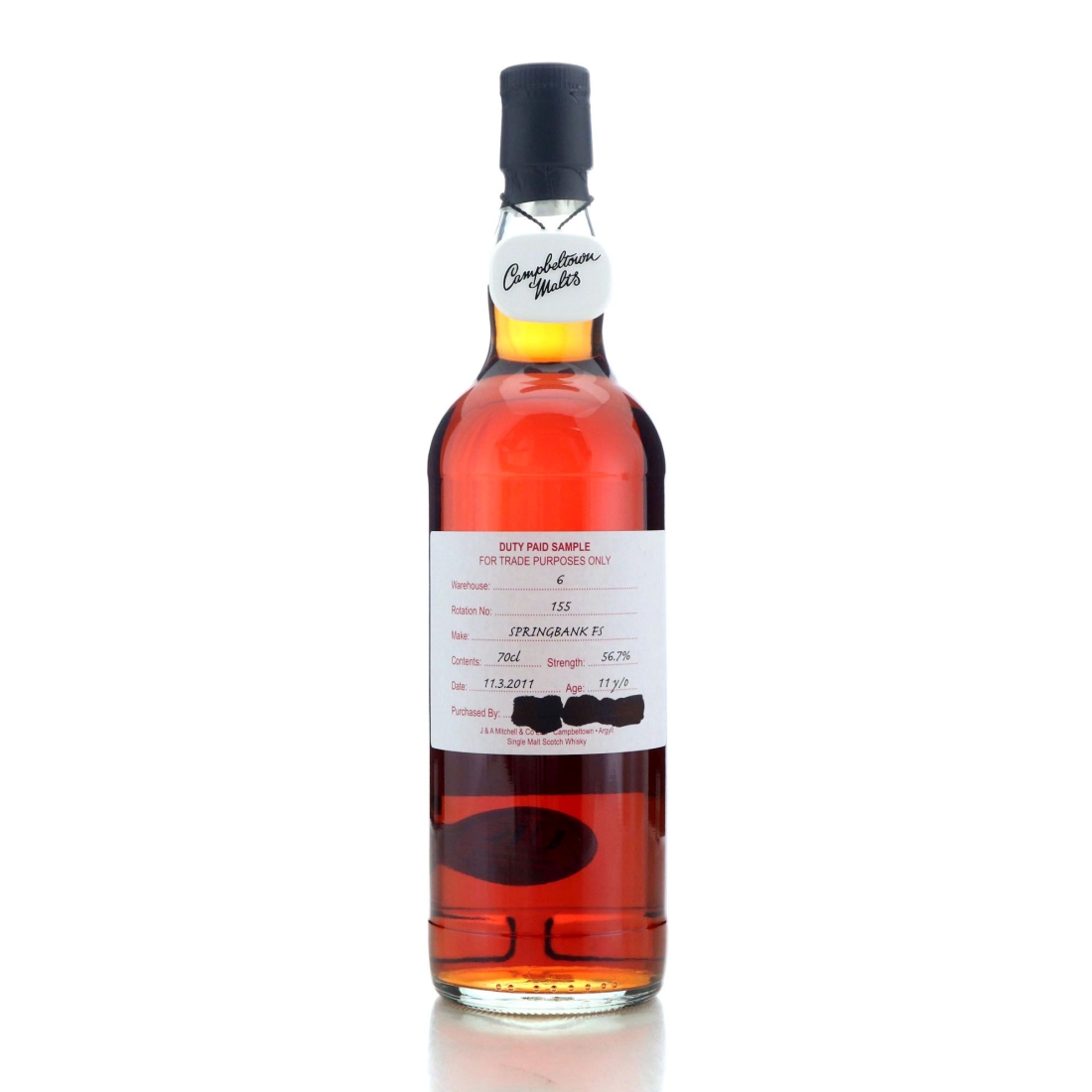 Image for Springbank 2011 Duty Paid Sample 11 Year Old / Fresh Sherry