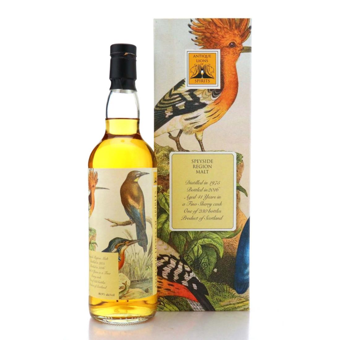 Speyside Region Malt 1975 Antique Lions 41 Year Old The Birds