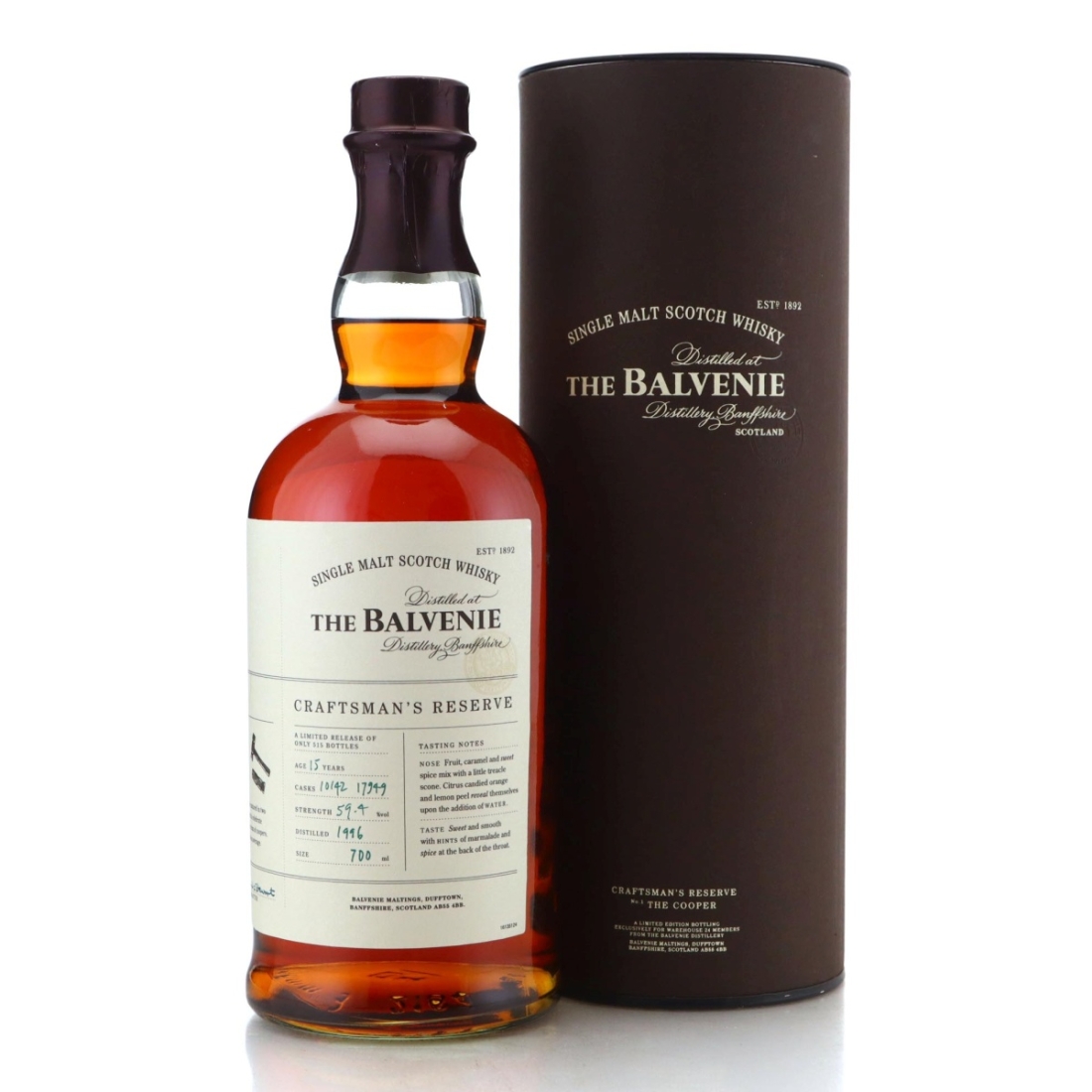 Image for Balvenie 1996 Craftsman's Reserve 15 Year Old - No.1 The Cooper