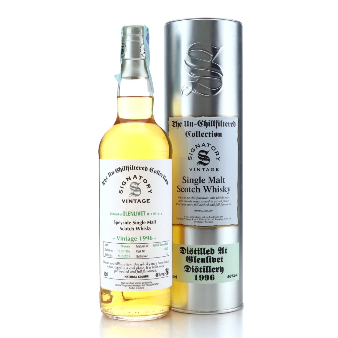 Image for Glenlivet 1996 The Un-Chillfiltered Collection 20 Year Old