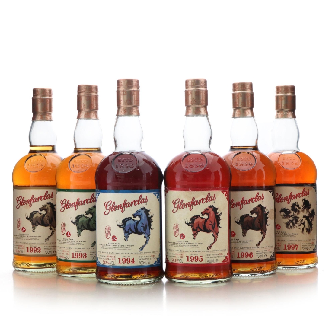 Image for Glenfarclas Horse Series Single Casks x 6 - 178th Anniversary