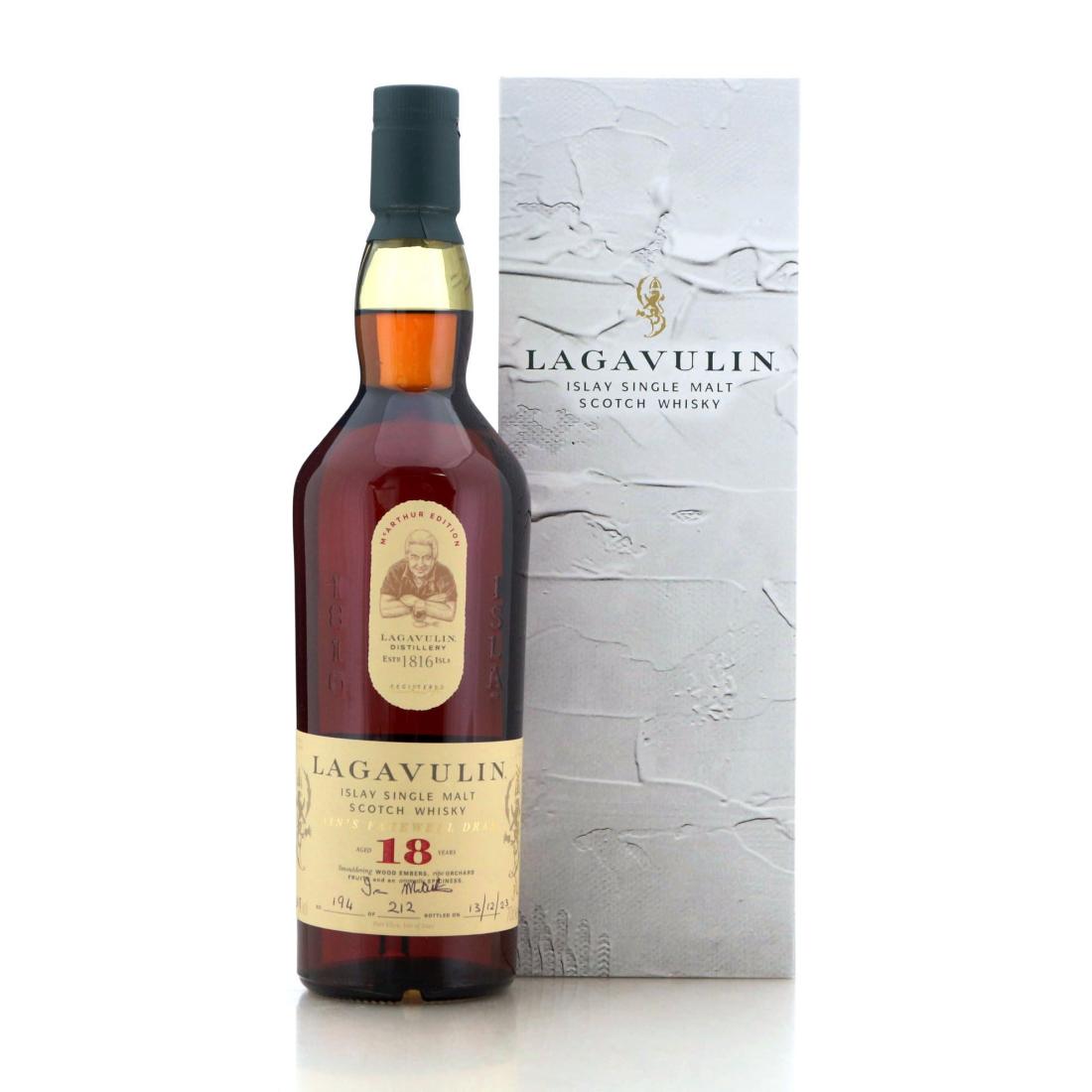 Lagavulin Iain's Farewell Dram 18 Year Old, Manzanilla Cask, 2023, 58.7% whisky bottle