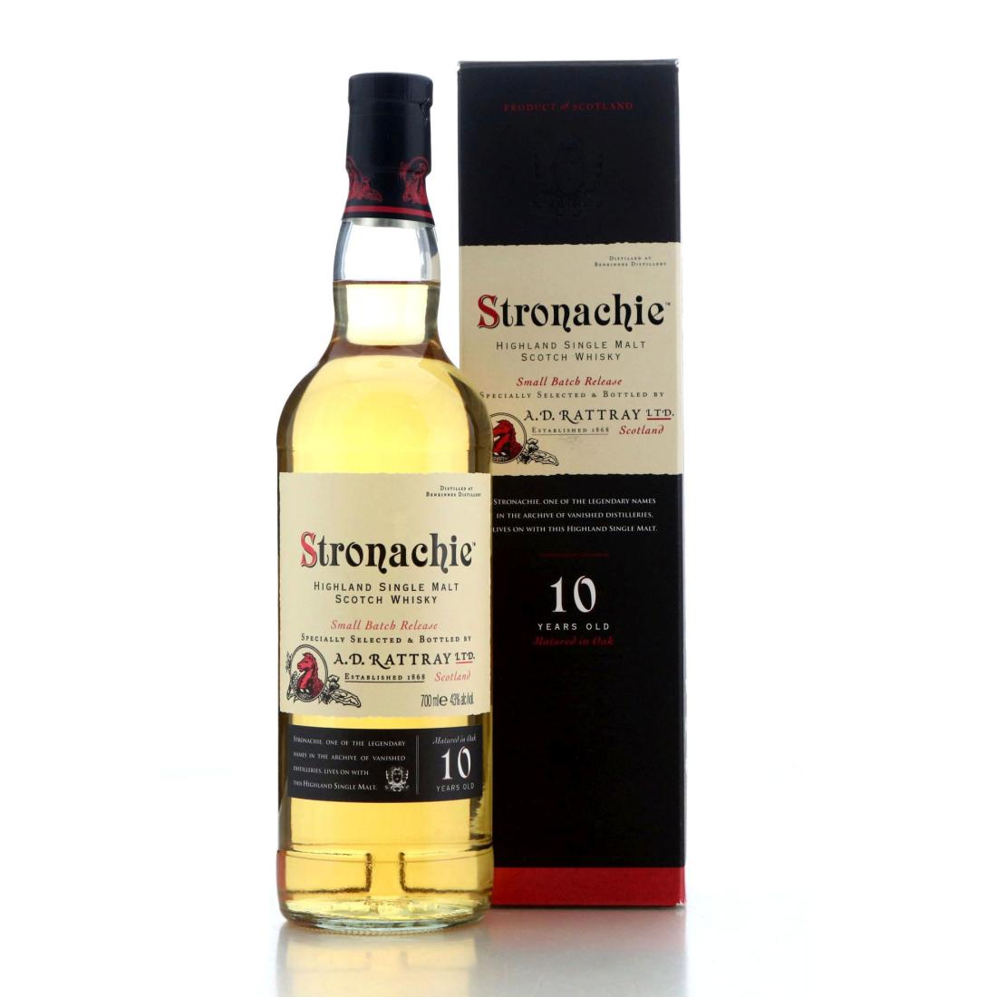 Stronachie 10 Year Old, Bourbon Cask, 2014, A.D. Rattray, 43% whisky bottle