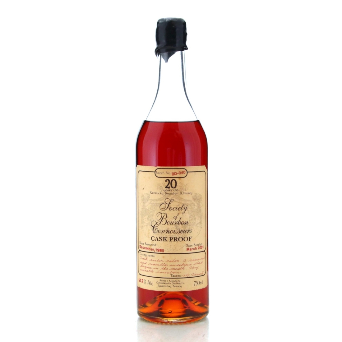 Image for Society of Bourbon Connoisseurs 1980 Cask Proof 20 Year Old Batch No.80-040