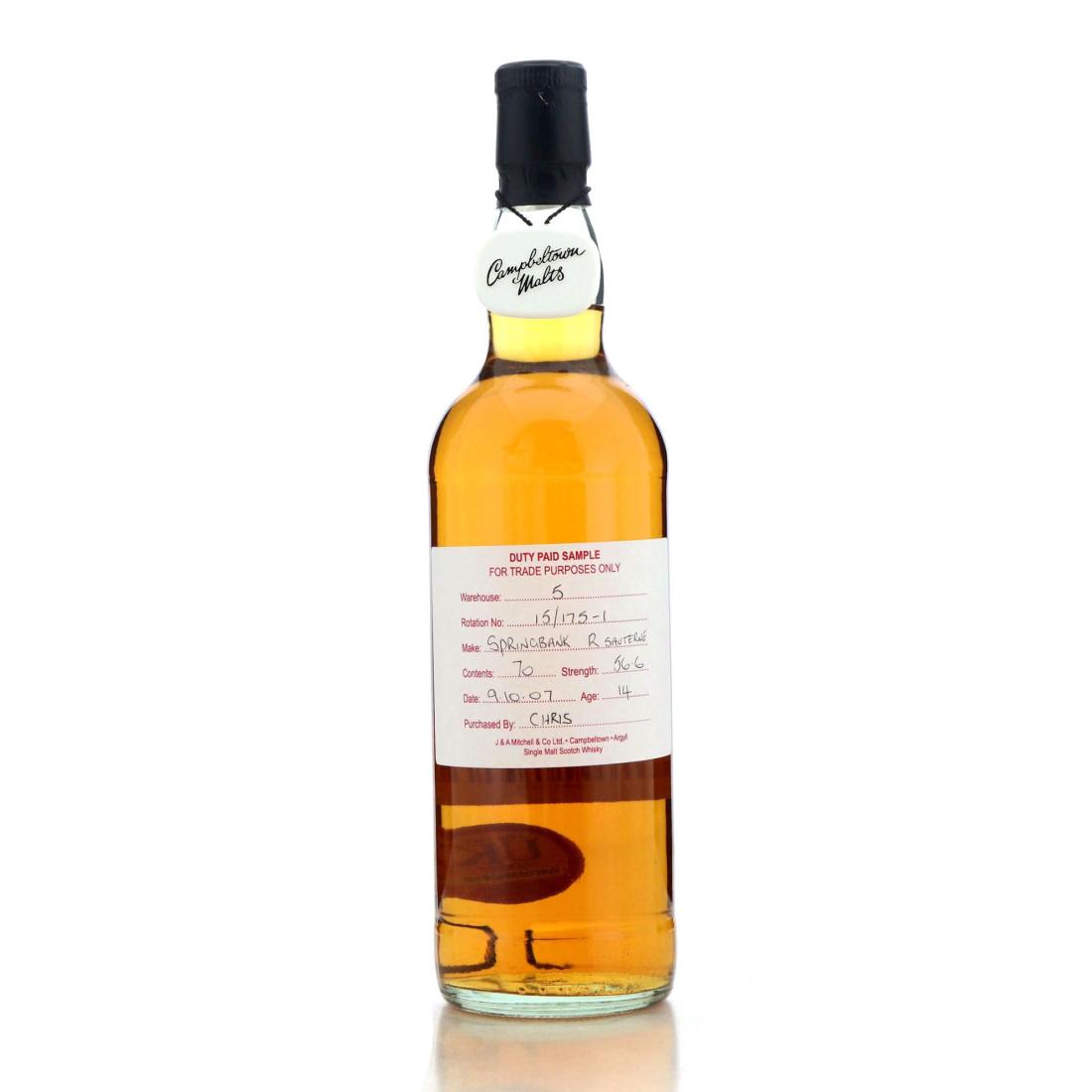 Springbank 2007 Duty Paid Sample 14 Refill Sauterne Cask