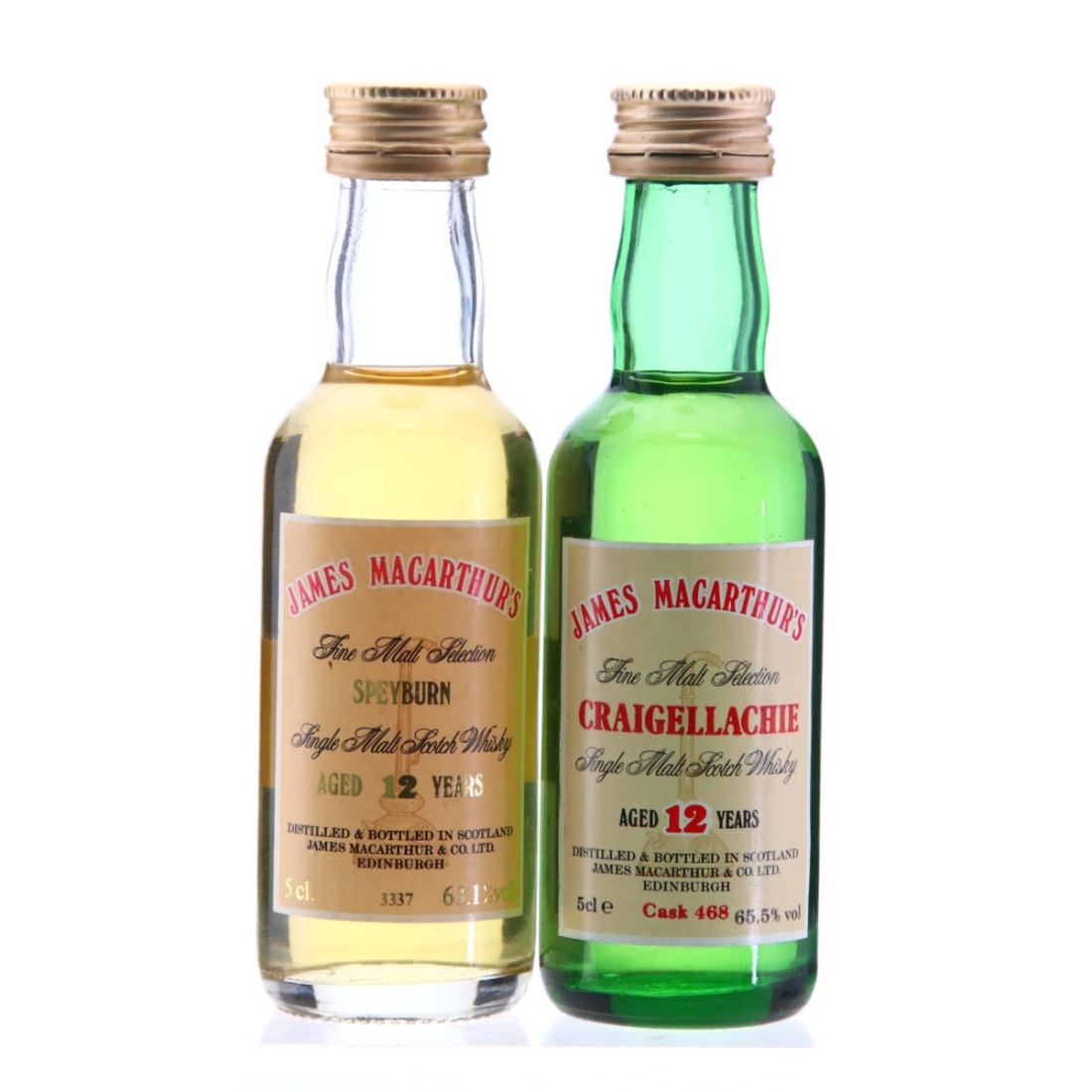 Image for Craigellachie & Speyburn 12 Year Old James MacArthur's Miniature x 2
