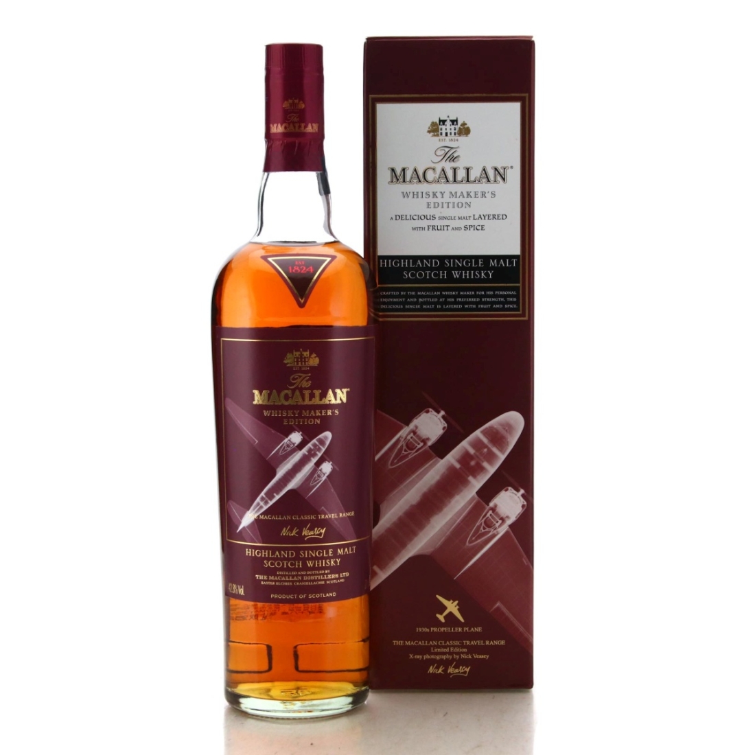 Image for Macallan Whisky Maker's Edition Nick Veasey Classic Travel - 1930s Propeller Plane