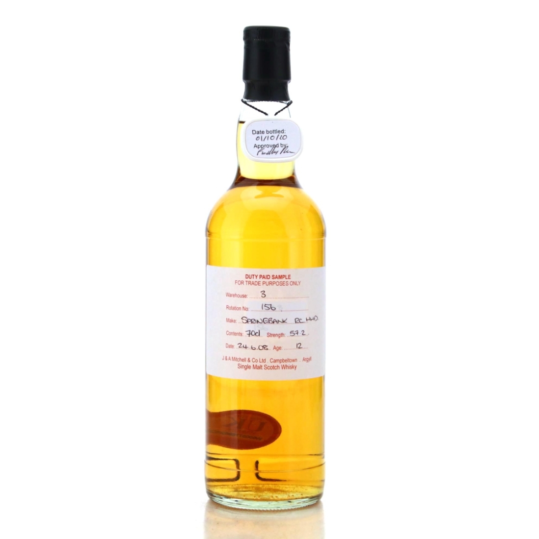 Image for Springbank 2008 Duty Paid Sample 12 Year Old / Re-charred Hogshead
