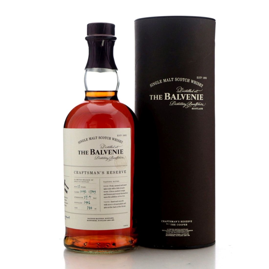 Image for Balvenie 1996 Craftsman's Reserve 15 Year Old - No.1 The Cooper