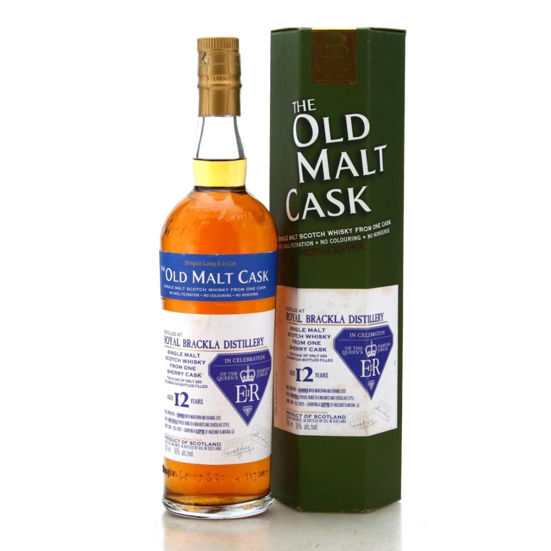 Royal Brackla The Old Malt Cask - In Celebration of the Queen's Diamond Jubilee 12 Year Old, Sherry Cask, 2000, Douglas Laing, 50% whisky bottle