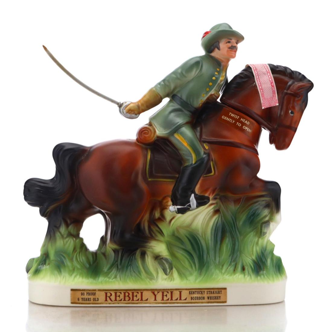 Rebel Yell Southern Collection Cavalry Ceramic Decanter 6 Year Old, New Charred Oak Cask, 1969, 45% whisky bottle