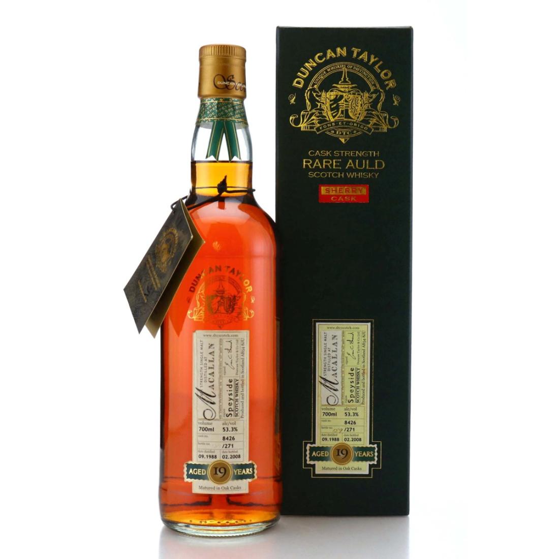 Macallan Rare Auld 19 Year Old, Sherry Cask, Cask #8426, 1988, Duncan Taylor, 53.3% whisky bottle