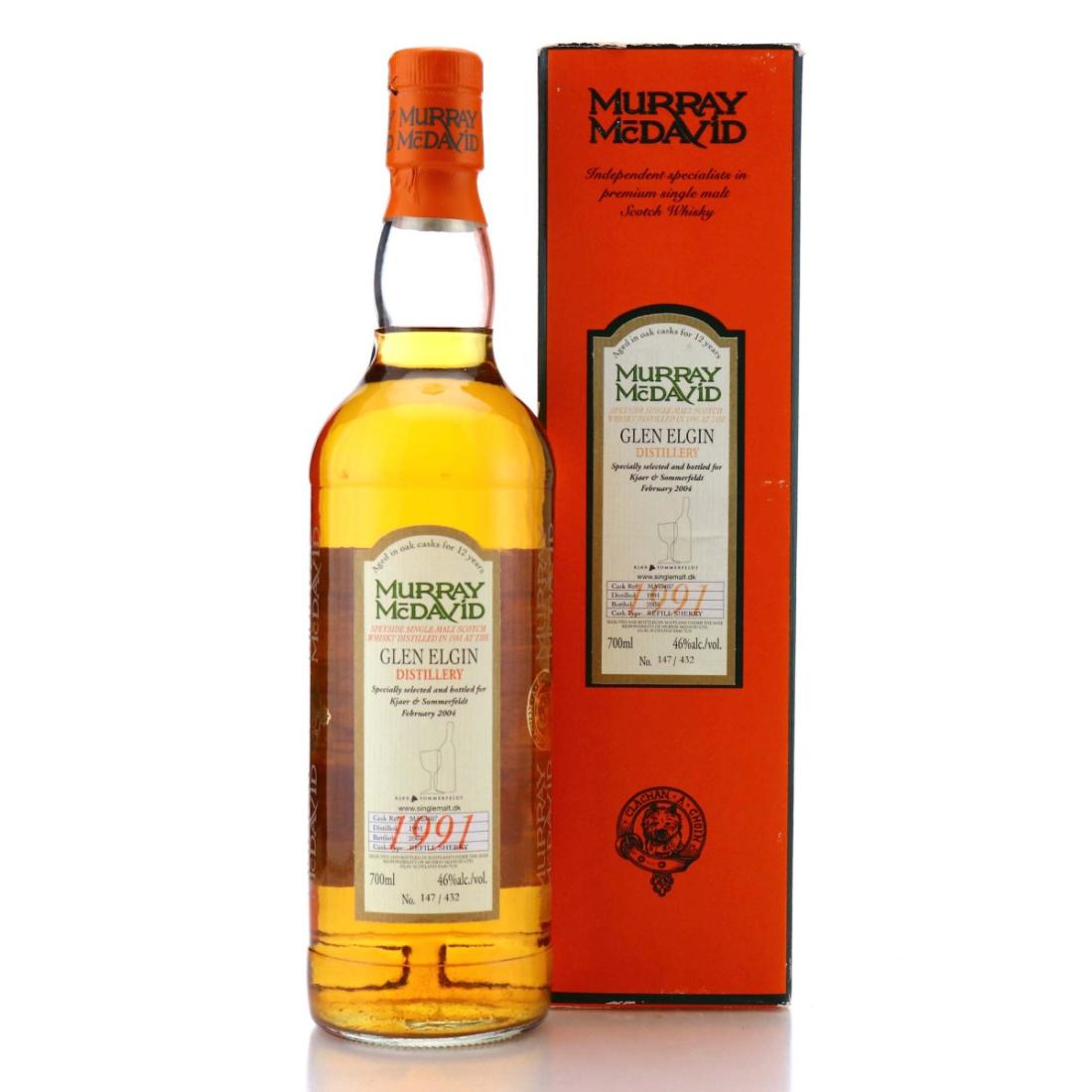Glen Elgin 12 Year Old, Refill Sherry Cask, 1991, Murray McDavid, 46% whisky bottle