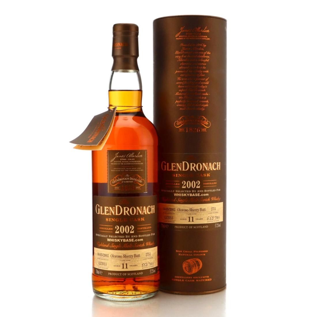 Glendronach 11 Year Old, Sherry Cask, Cask #2783, 2002, Whiskybase.com, 57.2% whisky bottle