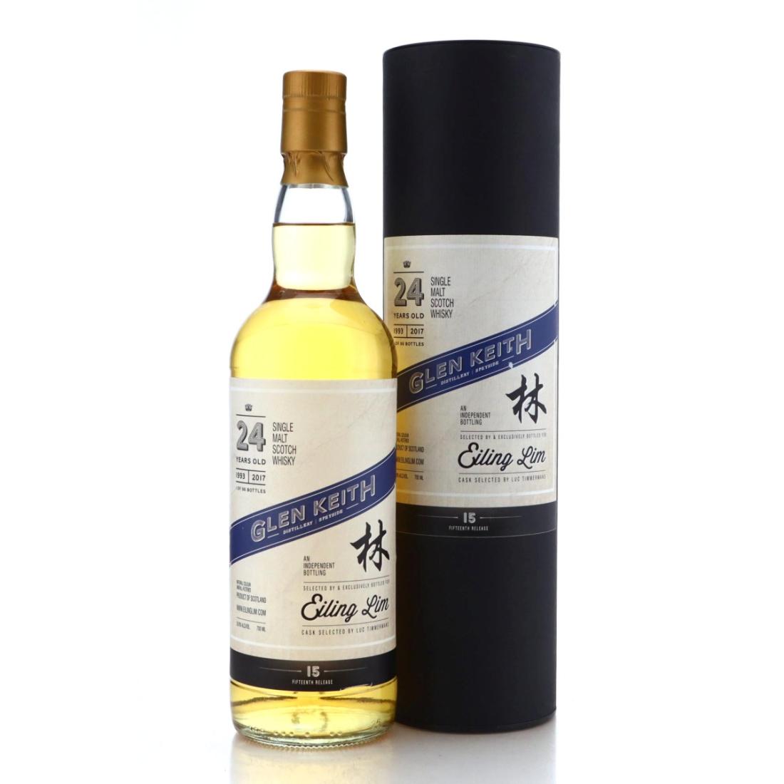 Glen Keith Fifteenth Release 24 Year Old, Bourbon Cask, No. 15, 1993, Eiling Lim, 50.8% whisky bottle