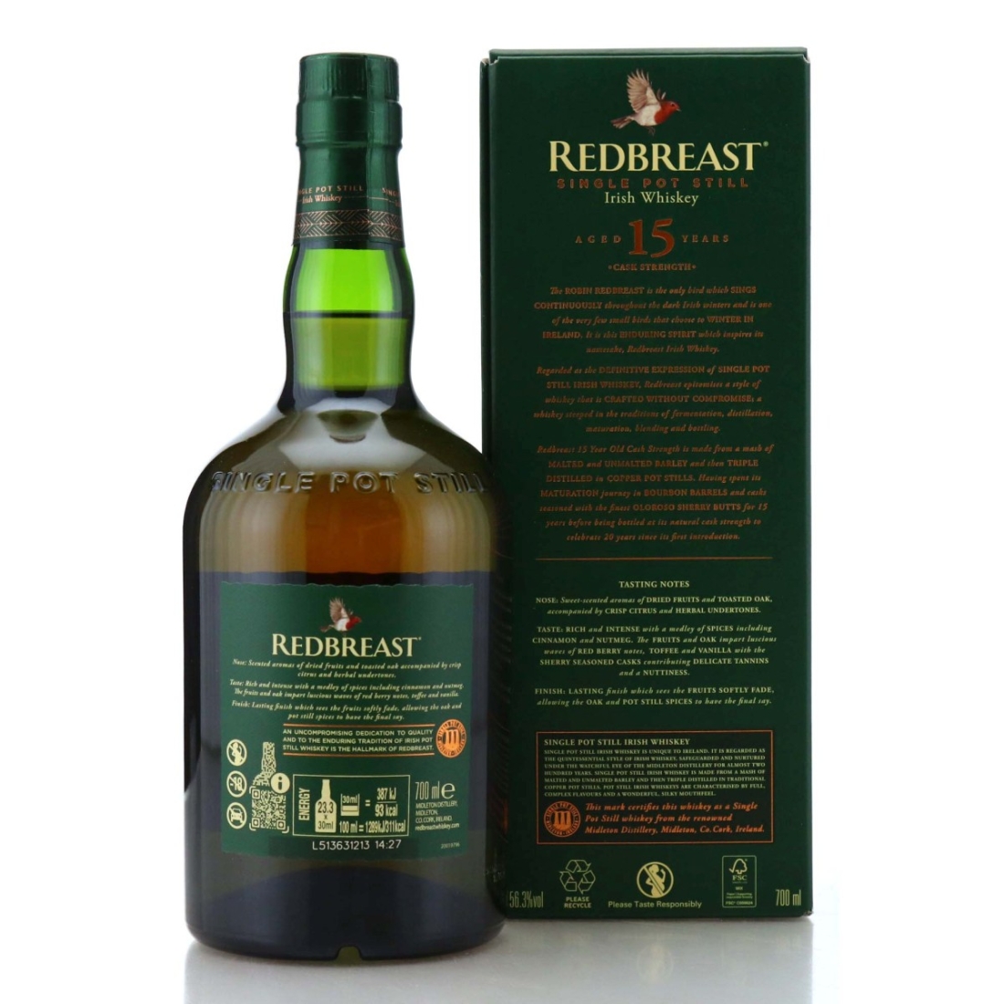 Image for Redbreast 15 Year Old Cask Strength Batch 1/25