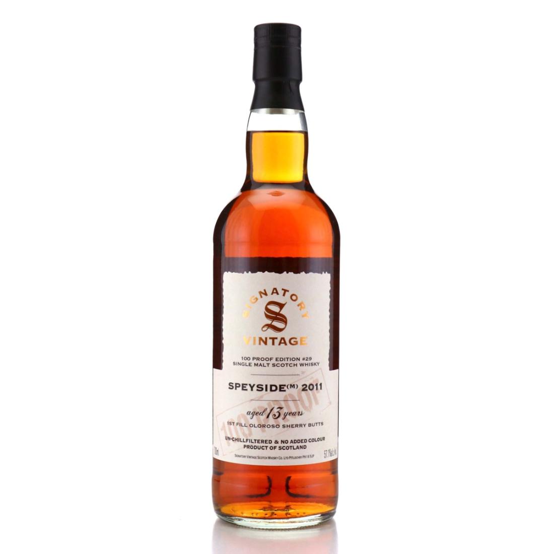 Macallan 'Speyside (M)' 100 Proof Edition 13 Year Old, Oloroso Sherry Cask, Edition No. 29, 2011, Signatory Vintage, 57.1% whisky bottle