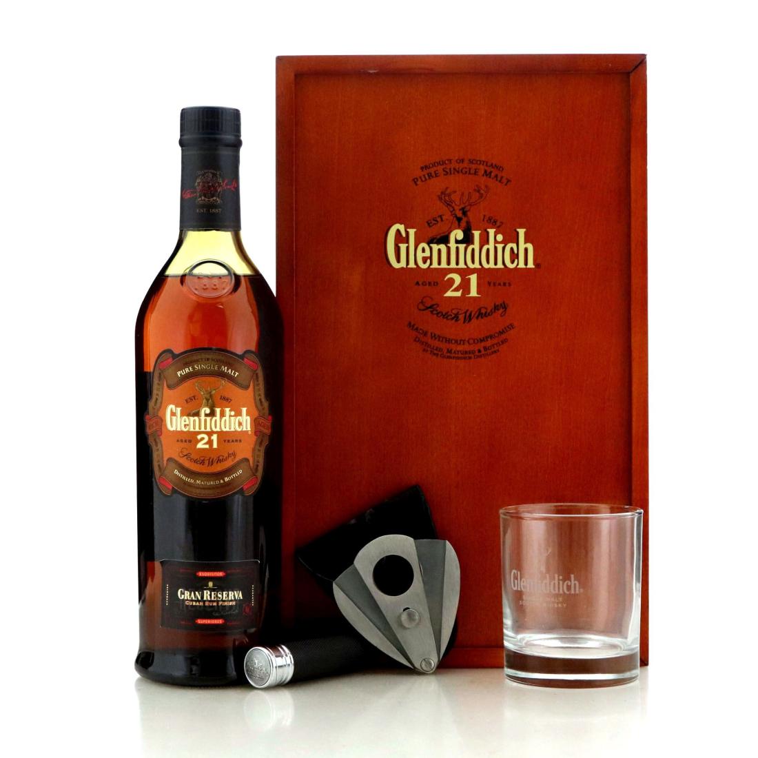 Glenfiddich 21 Gran Reserva Cuban Rum Finish Cigar Gift Pack Pre2007