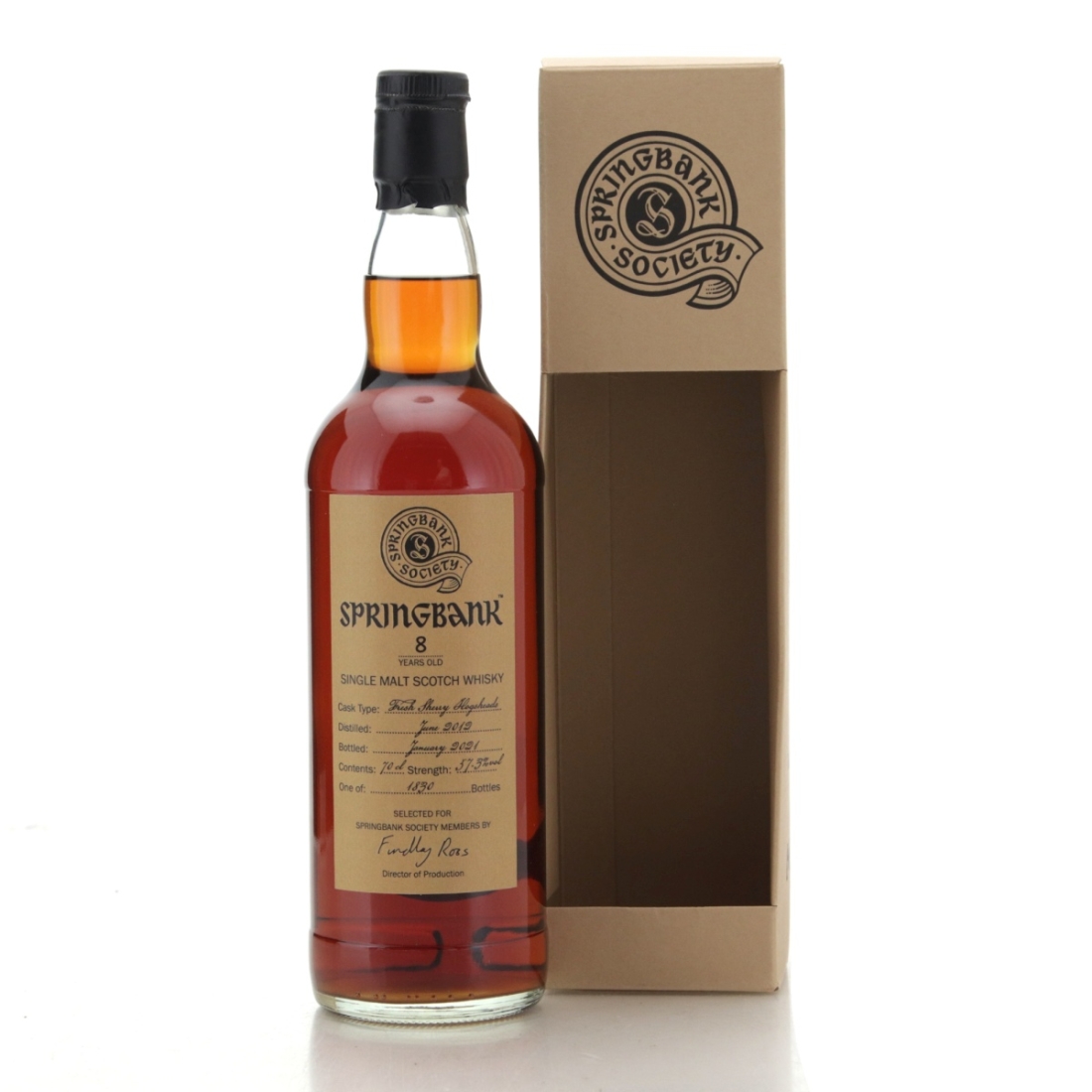 Image for Springbank 2012 Springbank Society 8 Year Old / Fresh Sherry Hogshead