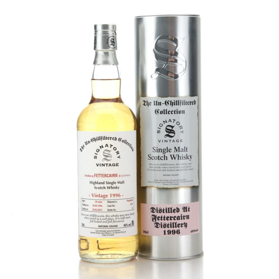 Fettercairn The Un-Chillfiltered Collection 18 Year Old, 1996, Signatory Vintage, 46% whisky bottle