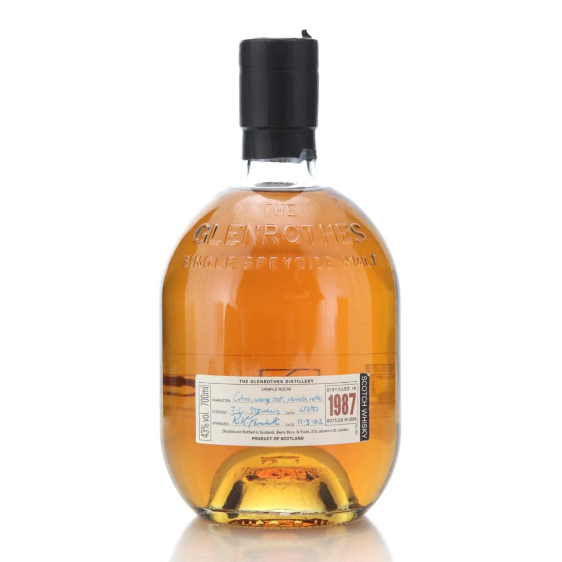 Glenrothes 1987 Vintage 18 Year Old, Sherry Cask, 2005, 43% whisky bottle