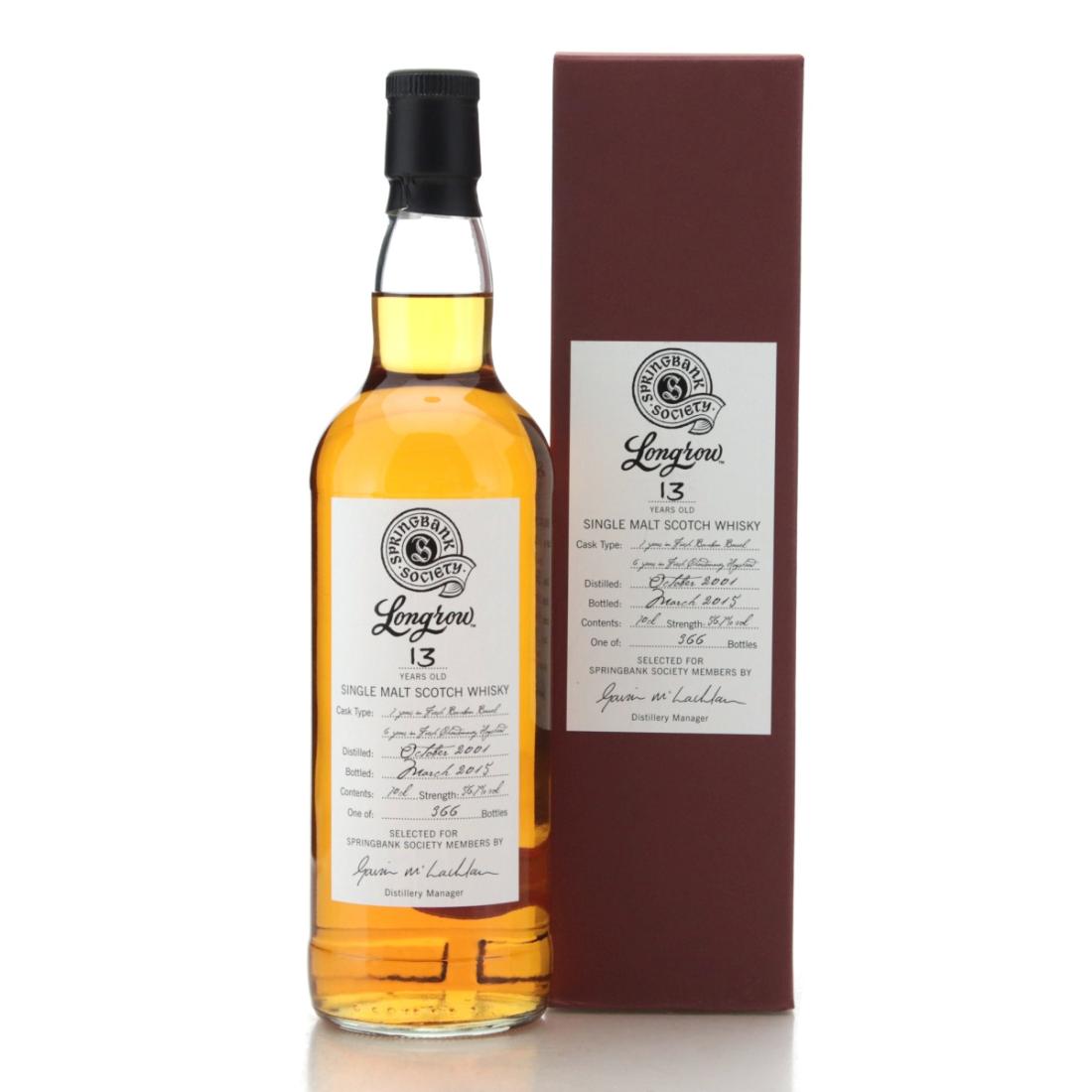 Longrow 2001 Springbank Society 13 Bourbon Chardonnay Cask